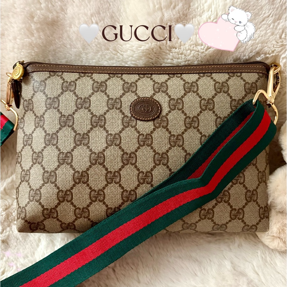🫧Auth🫧GUCCI Monogram Clutch Messenger Bag✨